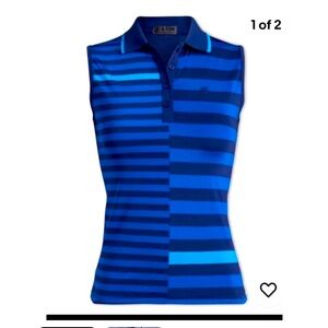 G/Fore Bold Stripe Tech Sleeveless Polo